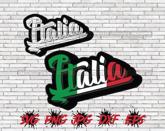 Italia SVG Italian PNG Italy Flag Country Map Outline Clipart Drawing Illustration Image Cut File Cricut Silhouette Graphics Shirt Design