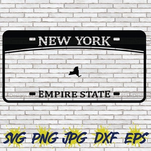 New York License Plate SVG License Plate Frame Cut File Download Sublimation Brooklyn Queens Long Island Staten Island Manhattan Clipart PNG