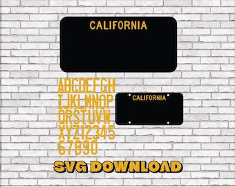 California License Plate SVG, Custom Design Kit (Instant Download) Digital Download