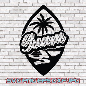 Guam svg, Guam Flag Vector, Shaka Hand, Guam Crest of Flag, Cut File, Digital Download, Guam Trip, Beach Vacation Guam Shirt Design Art
