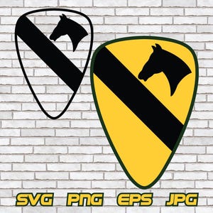 Army 1st Cavalry Division Insignia SVG US Ranking Clipart Cut File Cricut Silhouette Download Military Command Sergeant Private First PNG