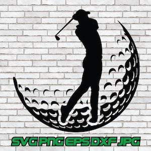 Golf Ball SVG, Golfer SVG, Clipart, Golfing, Vector, Cricut, Silhouette, Download, Club Bag, Country Club, Clipart, Tournament Logo, Png