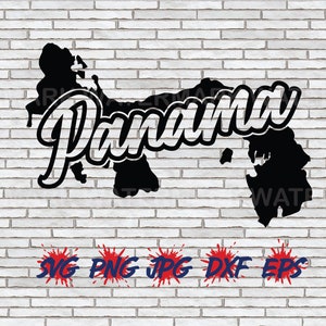 Panama Map SVG, Panama SVG, Panama Vector Art Image Files, Instant Download Cut Cricut Silhouette Shirt Graphic Panamanian Clipart PNG Jpg
