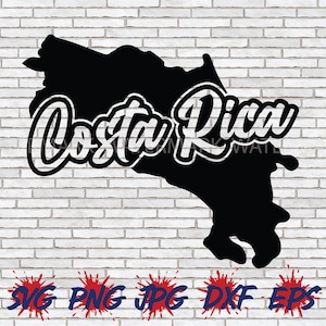 Costa Rica SVG, Costa Rica Map PNG, Country Outline Flag Cut File Cricut Silhouette San Jose Image Graphic Download Shirt Design Wall Art