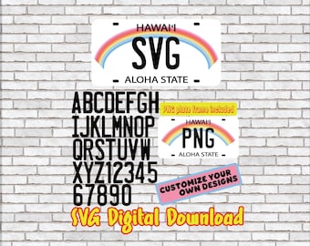 Hawaii Sublimation, License Plate svg, Hawaii Design Template