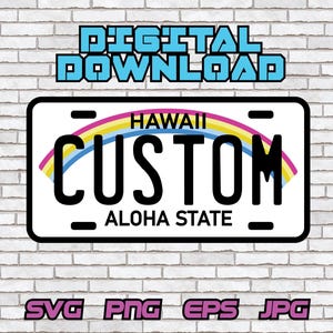 Hawaii Schmuck, Hawaiianischer Anhänger, Hawaiianischer Anhänger, Kennzeichenhalter, Nummernschild Png, Individuell, Personalisiert, Digitaler Download, Eitelkeit, Sublimation