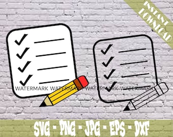 Checklist SVG Check List SVG PNG Manager Teacher Boss Gift Christmas List Science Office Supplies To Do List Chore Chart Cut File Cricut Jpg