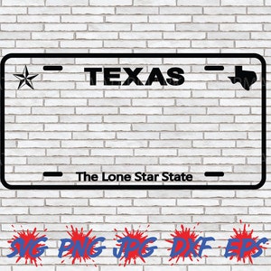 Texas License Plate SVG, Texas SVG, License Plate PNG, Houston Dallas Cricut Silhouette Image Download File t-shirt Design Sublimation Jpg