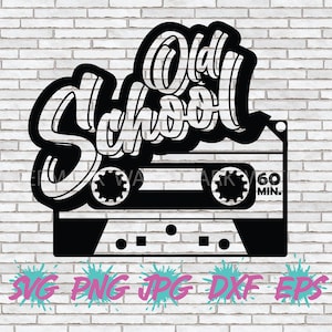 Old School Hip Hop SVG, Cassette SVG, Boombox SVG, Cricut Silhouette Cut File T-shirt Design Png Retro 90s 90's 80s 80's Rapper Party Jpg