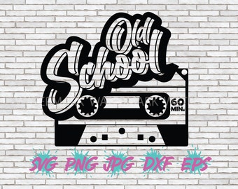 Old School Hip Hop SVG, Cassette SVG, Boombox SVG, Cricut Silhouette Cut File T-shirt Design Png Retro 90s 90's 80s 80's Rapper Party Jpg