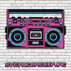 Boom Box png, Boombox svg, 90s Radio, DJ, Gift for Music Lover, Hip Hop, Rapper, Studio, Sound, Dance, Band, Church Choir, Cricut Silhouette