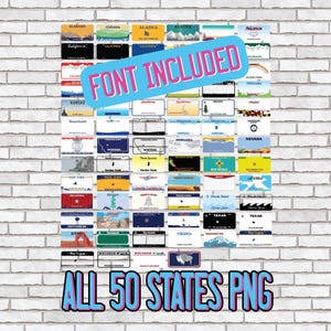 Sublimering av registreringsskyltar i PNG, 50 stater