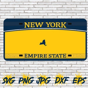 New York License Plate SVG License Plate Frame Cut File Download Sublimation Brooklyn Queens Long Island Staten Island Manhattan Clipart PNG