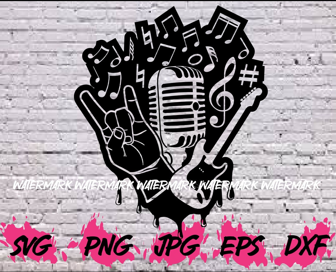 Rock SVG Rock'n Roll SVG Clipart Band Concert Singer Cut File ...