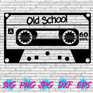 Old School Mix Tape SVG, Cassette SVG, Hip Hop SVG, Cricut Silhouette Cut File T-shirt Design Png Retro 90s 90&#39;s 80s 80&#39;s Rapper Party Decor