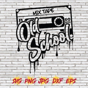 Mix Tape Cassette SVG, Mix Tape PNG, Old Tape Hip Hop Sublimation Music Lover Gift Rapper Rap Party Decor Old School 90s 90's 80s 80's Png