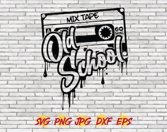 Mix Tape Cassette SVG, Mix Tape PNG, Old Tape Hip Hop Sublimation Music Lover Gift Rapper Rap Party Decor Old School 90s 90's 80s 80's Png