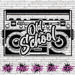 Old School svg, Hip Hop png, Cricut Silhouette Cut File T-shirt Design Png Retro 90s 90's 80s 80's Rapper Party Decor