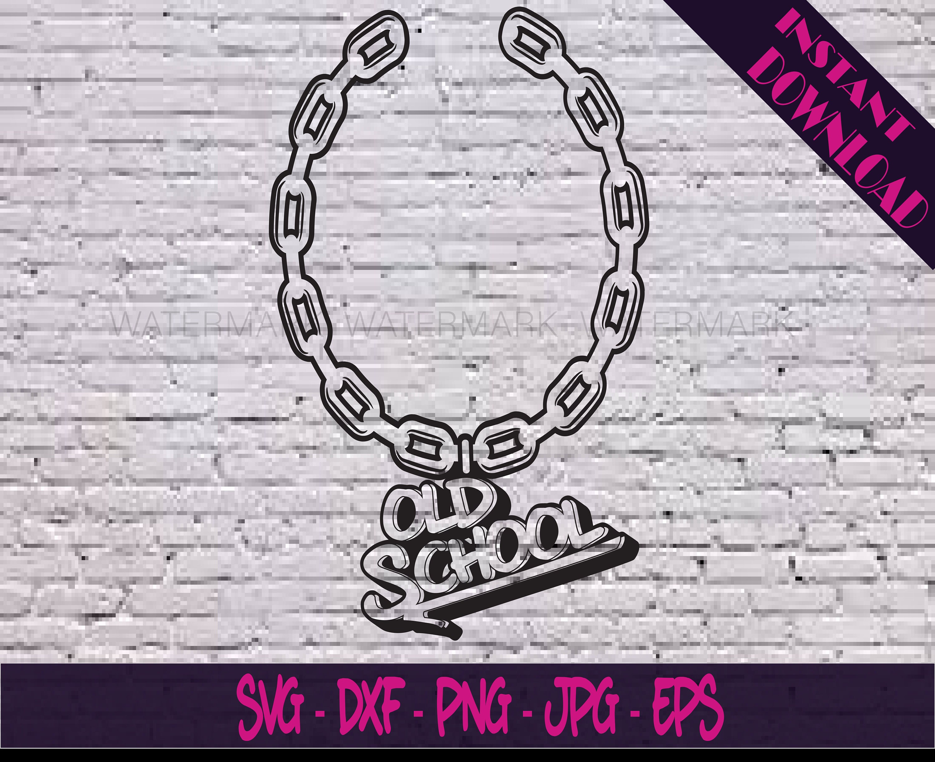 Old School ketting svg, Old School png, Hip Hop, Chain Vector, Old School Vibes, Cricut, Silhouet
