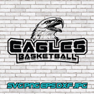Eagles Basketball svg, Mascot png, Eagles Silhouette Cricut Cut File Download Outline Face Head Logo Sports Team Sublimation School dxf jpg