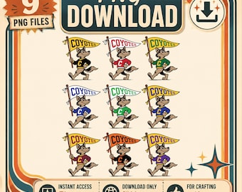 Coyotes Mascot PNG Bundle (Digital Download)