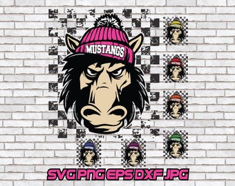 Mustangs png, Mustangs svg, Mascot Sublimation, Digital Download, Template, Mustang jpg eps dxf, School Design