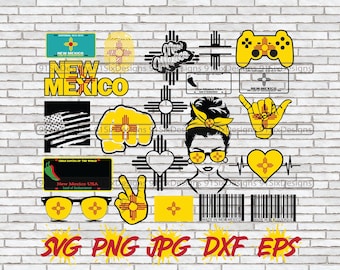 New Mexico SVG Bundle, Zia Sun, Flag (Digital Download)
