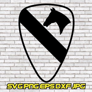 US Army 1st Cavalry Division Insignia SVG Ranking Clipart Cut File Cricut Silhouette Download Military Command Sergeant Private First PNG