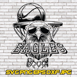 Eagles Basketball svg, Mascot png, Eagles Silhouette Cricut Cut File Download Outline Face Head Logo Sports Team Sublimation School dxf jpg