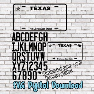 Texas License Plate svg, License Plate svg, License Plate Template, Texas svg, Custom Design Kit for Crafting