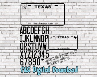 Texas License Plate svg, License Plate svg, License Plate Template, Texas svg, Custom Design Kit for Crafting