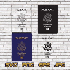 American Passport svg, United States png USA Sublimation US Outline Clipart Download USA Silhouette Vector Cricut Gift for Trip Vacation eps
