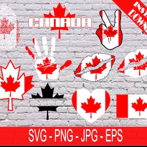 Kanada SVG, Kanada SVG Bundle, Kanada PNG, Kanada Clipart, Ahornblatt-Monogramm, Kanada DNA, Handabdruck Svg, Flaggensvg, Friedenszeichen Kanada