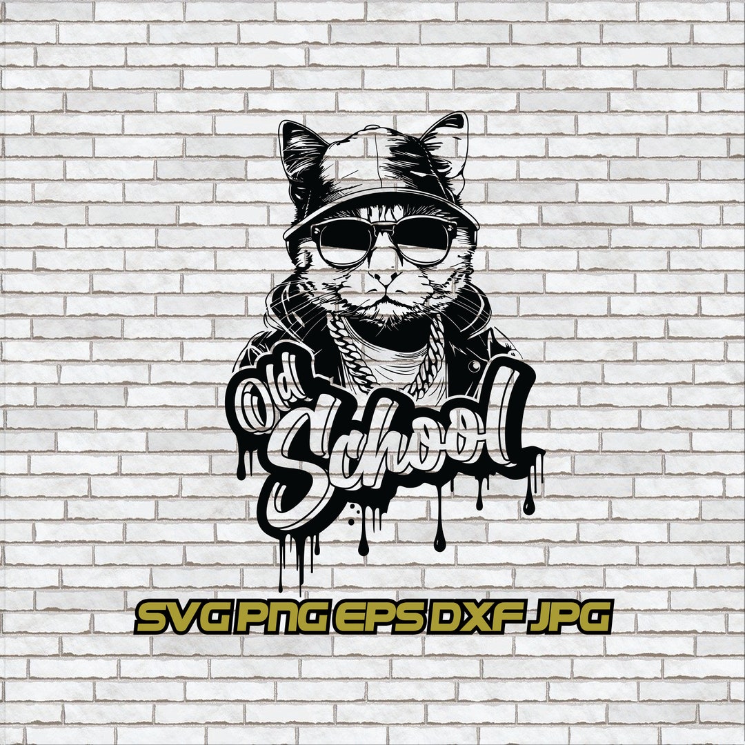 Hip Hop Graffiti Cat Cartoon Svg, Old School Png, Hip Hop Svg, Party ...