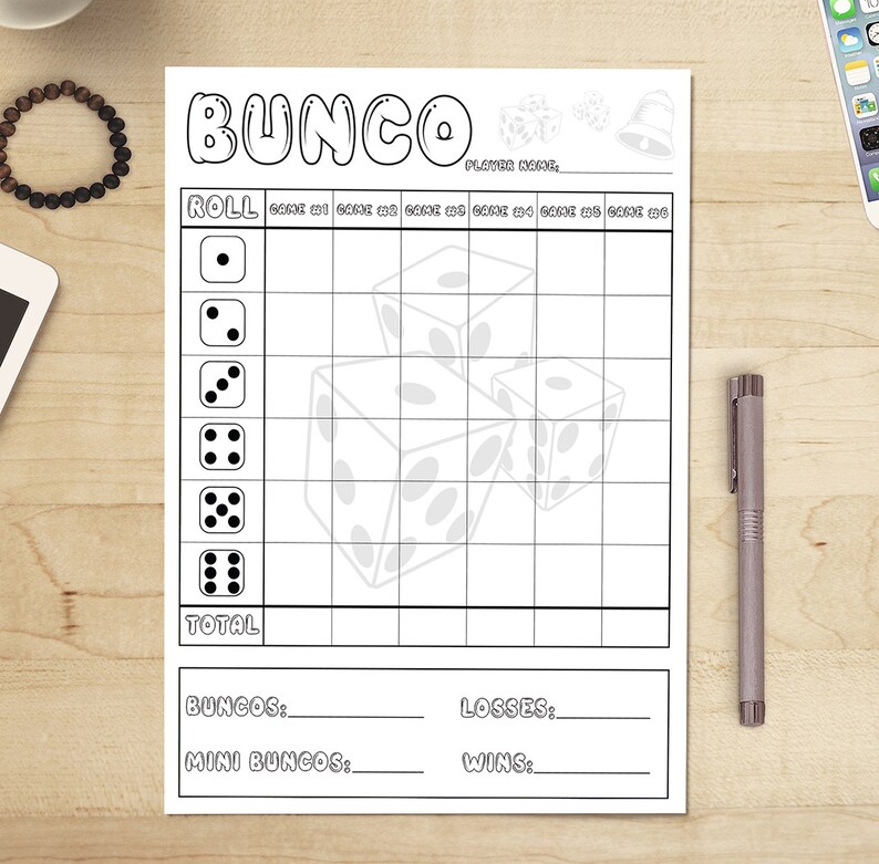 Bunco Printables Bunco Tally Sheets Bunco Scorecards Bunco - Etsy