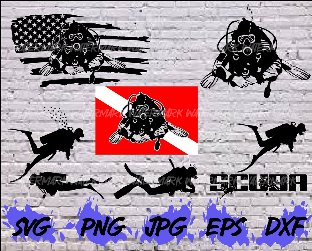 Scuba Diver SVG, Scuba Svg, Scuba Diver, Scuba Diving Art, Underwater