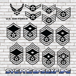 Air Force svg, Enlisted Insignia, Ranking Chevron, Rank png, Digital Download, Airman, First Sergeant, Command, United States, Emblem dxf