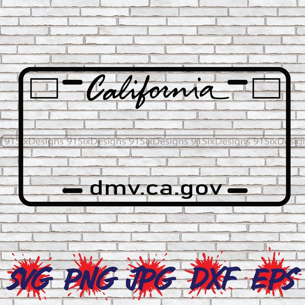 California License Plate SVG, California SVG, License Plate PNG Los Angeles Cricut Silhouette Image Download File t-shirt Design Sublimation