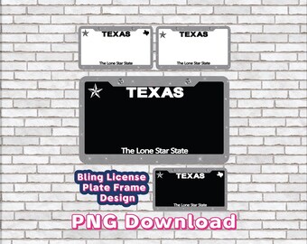 Texas PNG, License Plate Template (Instant Download)