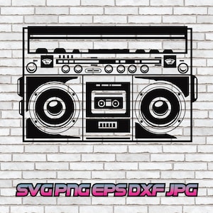 Hip Hop svg, Boombox png, Rap Old School, Radio, Cassette Player, Mix Tape, Old School cut file, Digital Download, Gift for Music Lover