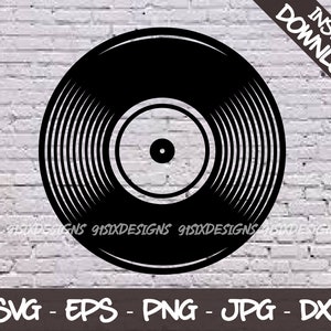 Vinyl Record Retro Album Audio Track Media Sound Laser Cut Vinyl Svg, Old School, Hip Hop Beats disc media music 90&#39;s hippie 80&#39;s 70&#39;s PNG