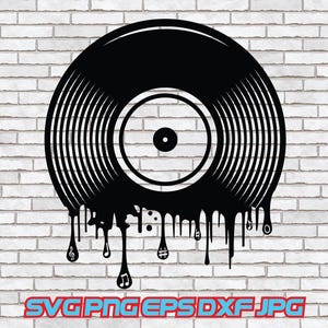 Record Drip, Album Retro Vinyl Old School SVG, Hip Hop Classical Dj Music Song Instrument R&B Vintage Player Audio Disc Spin Play Song Music