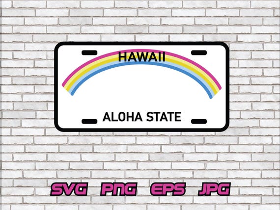 Hawaii License Plate Svg, Hawaiian Png, Aloha Cricut Silhouette