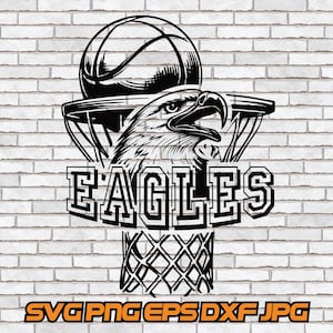 Eagles Basketball svg, Mascot png, Eagles Silhouette Cricut Cut File Download Outline Face Head Logo Sports Team Sublimation School dxf jpg