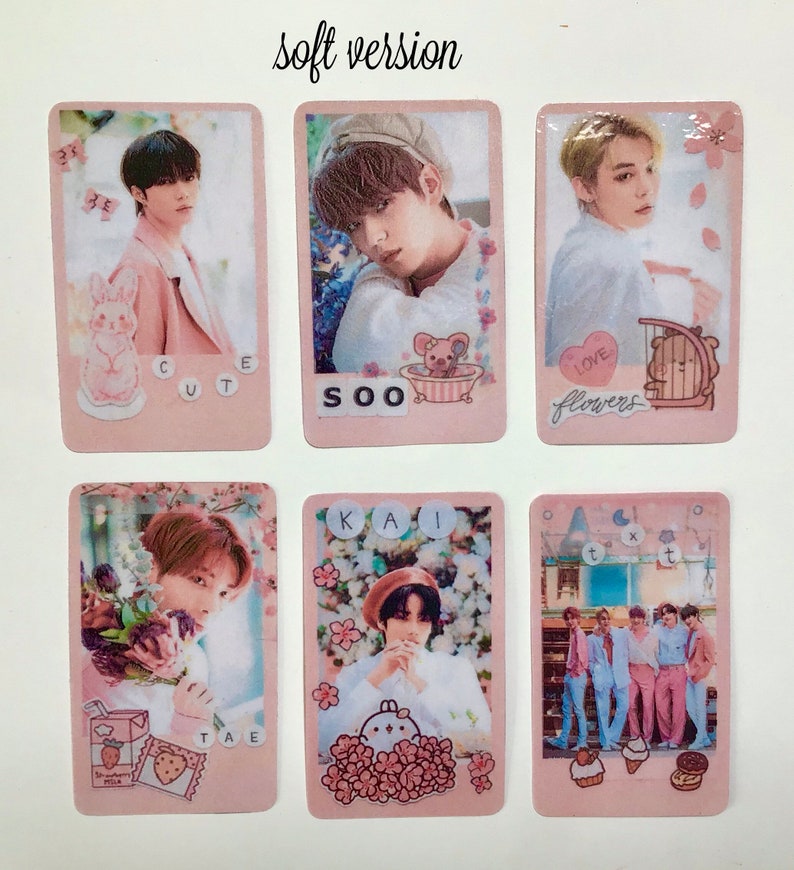 TXT cute Photocards with Backprint glossy Etsy