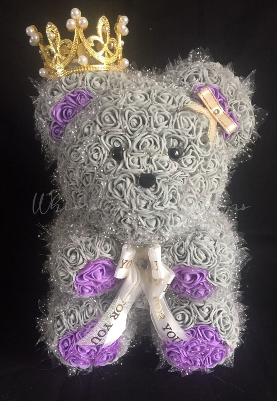 purple rose bear