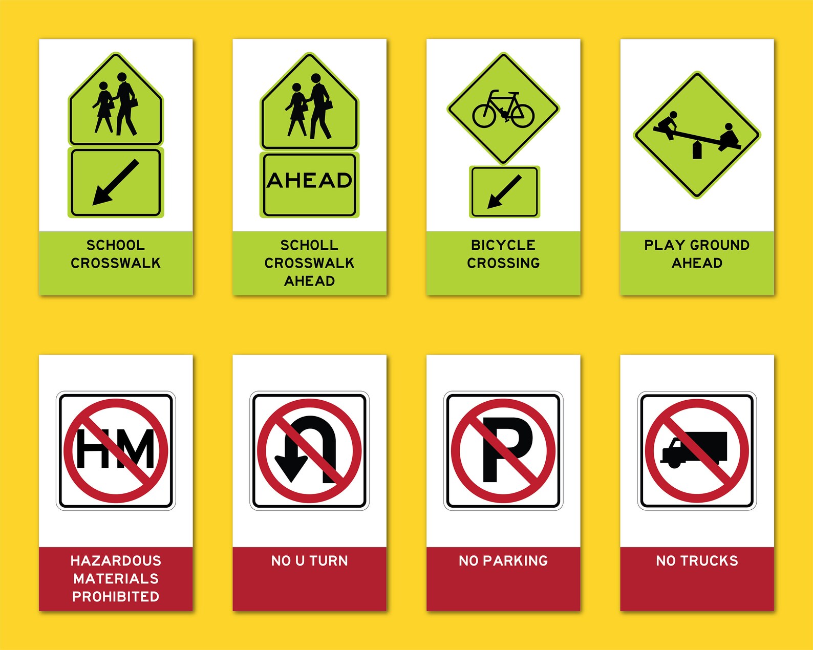 141 USA Road Sign Flashcards Traffic Sign Street Signs | Etsy
