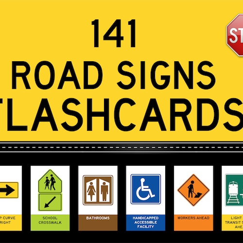USA Traffic Signs Road Signs Test Flash Cards DMV Permit Etsy