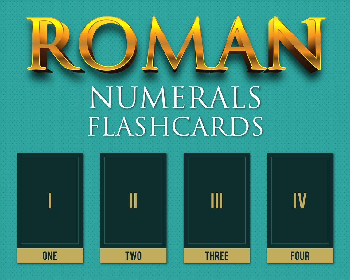 Roman Numerals Flash Cards 123 Printable Flashcards Printable | Etsy