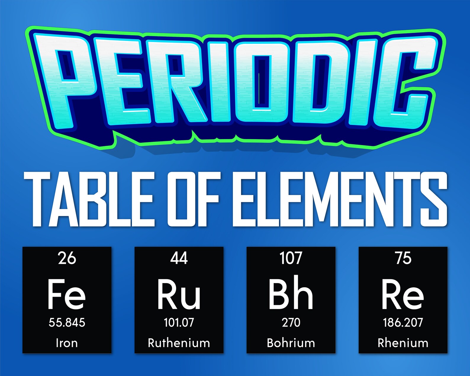 Periodic Table of Elements Flashcards for Kids Printable | Etsy